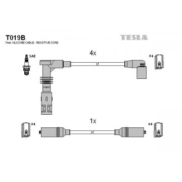 TESLA Zündleitungssatz, T019B