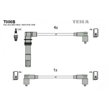 TESLA Zündleitungssatz, T006B