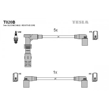 TESLA Zündleitungssatz, T020B