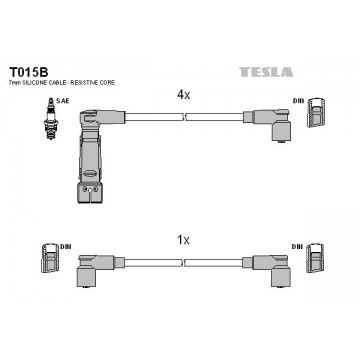 TESLA Zündleitungssatz, T015B