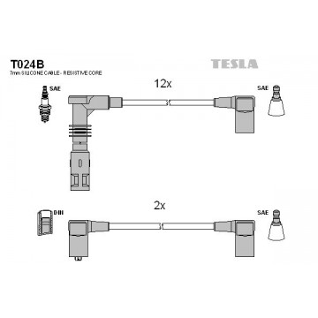 TESLA Zündleitungssatz, T024B