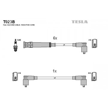 TESLA Zündleitungssatz, T023B