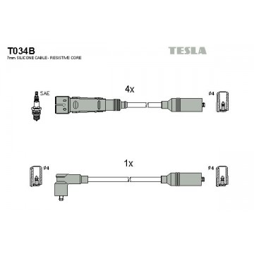 TESLA Zündleitungssatz, T034B