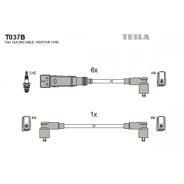 TESLA Zündleitungssatz, T037B