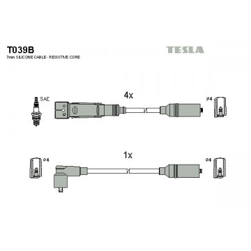 TESLA Zündleitungssatz, T039B