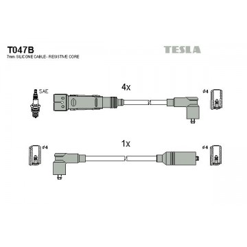 TESLA Zündleitungssatz, T047B