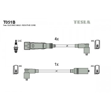 TESLA Zündleitungssatz, T051B