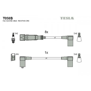 TESLA Zündleitungssatz, T058B