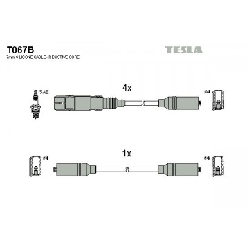 TESLA Zündleitungssatz, T067B