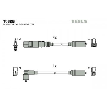 TESLA Zündleitungssatz, T068B