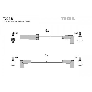 TESLA Zündleitungssatz, T202B