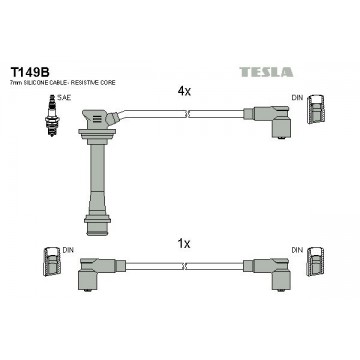 TESLA Zündleitungssatz, T149B