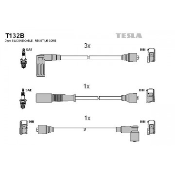 TESLA Zündleitungssatz, T132B