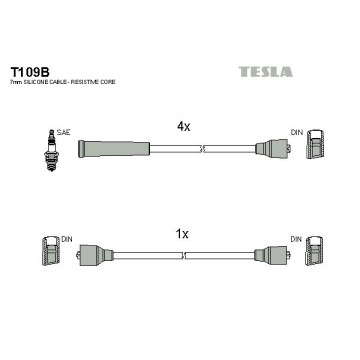 TESLA Zündleitungssatz, T109B