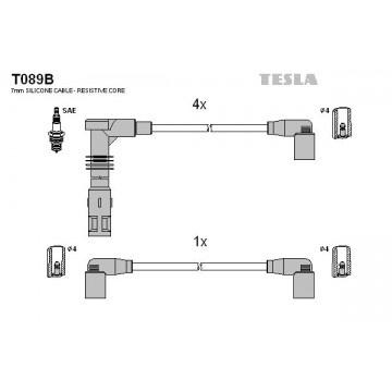 TESLA Zündleitungssatz, T089B