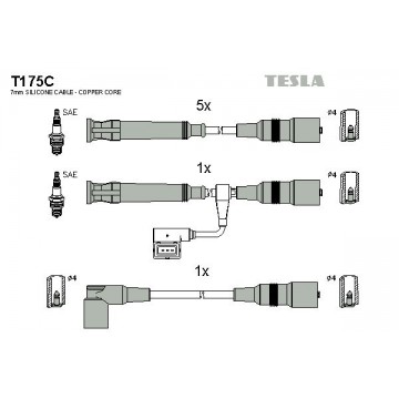 TESLA Zündleitungssatz, T175C