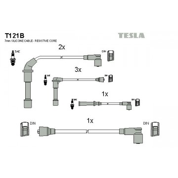 TESLA Zündleitungssatz, T121B