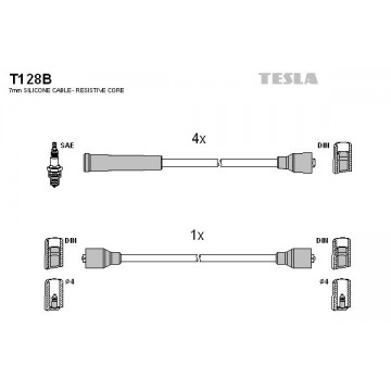 TESLA Zündleitungssatz, T128B