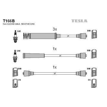 TESLA Zündleitungssatz, T166B