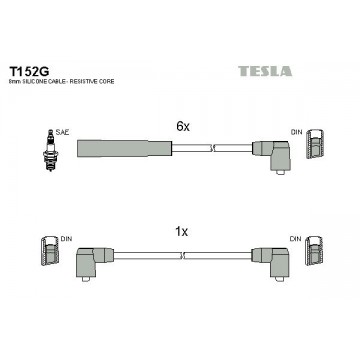 TESLA Zündleitungssatz, T152G