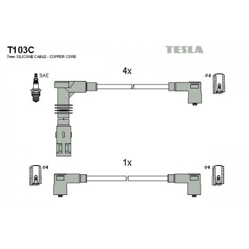 TESLA Zündleitungssatz, T103C