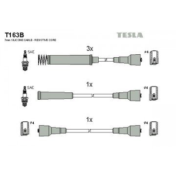 TESLA Zündleitungssatz, T163B