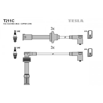 TESLA Zündleitungssatz, T211C