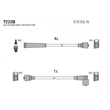 TESLA Zündleitungssatz, T222B