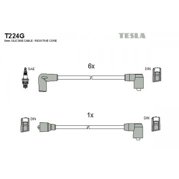 TESLA Zündleitungssatz, T224G