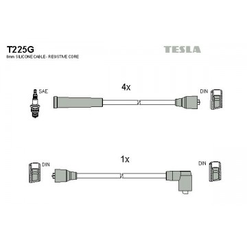 TESLA Zündleitungssatz, T225G