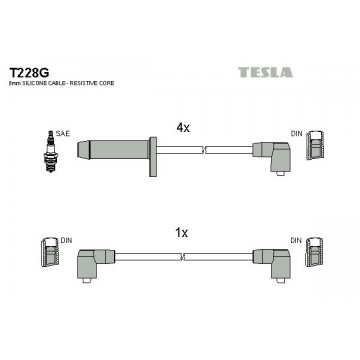 TESLA Zündleitungssatz, T228G