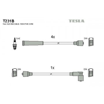 TESLA Zündleitungssatz, T231B