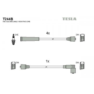 TESLA Zündleitungssatz, T244B