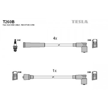 TESLA Zündleitungssatz, T260B