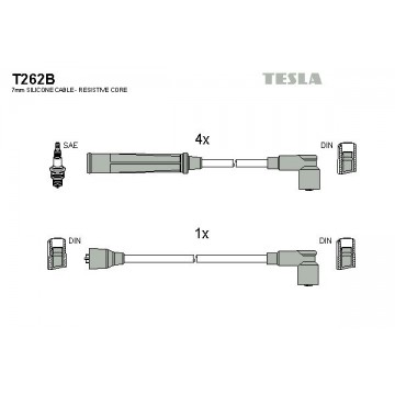 TESLA Zündleitungssatz, T262B