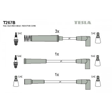 TESLA Zündleitungssatz, T267B