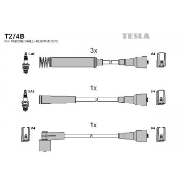 TESLA Zündleitungssatz, T274B