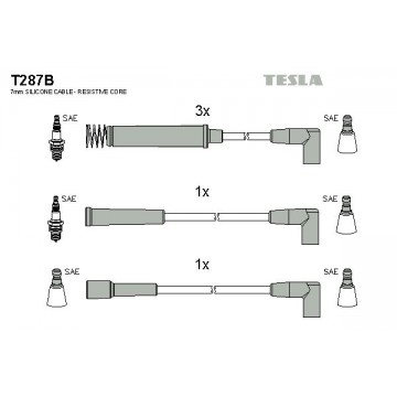 TESLA Zündleitungssatz, T287B