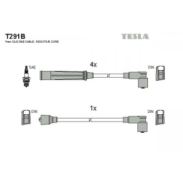 TESLA Zündleitungssatz, T291B