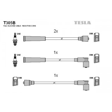 TESLA Zündleitungssatz, T305B