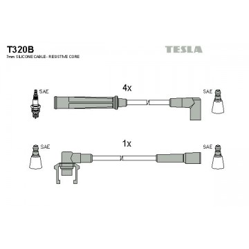 TESLA Zündleitungssatz, T320B