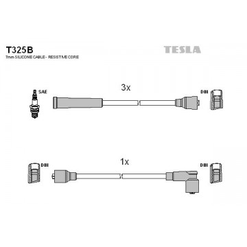 TESLA Zündleitungssatz, T325B