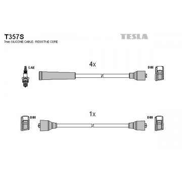 TESLA Zündleitungssatz, T357S