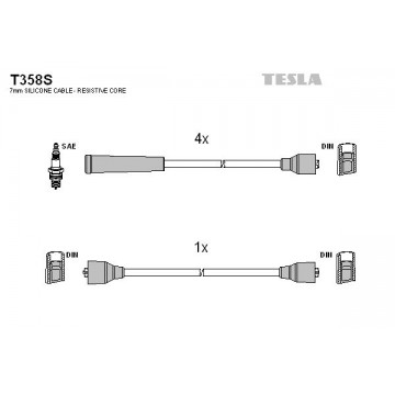 TESLA Zündleitungssatz, T358S