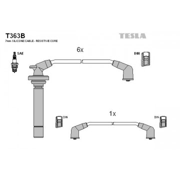 TESLA Zündleitungssatz, T363B