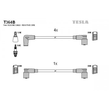 TESLA Zündleitungssatz, T364B