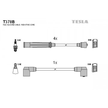 TESLA Zündleitungssatz, T378B