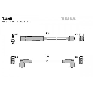 TESLA Zündleitungssatz, T380B