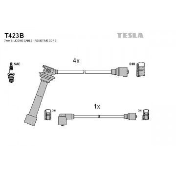 TESLA Zündleitungssatz, T423B