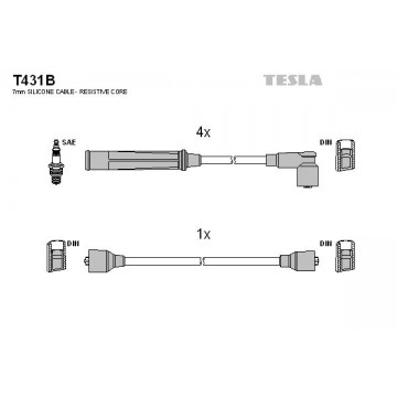 TESLA Zündleitungssatz, T431B